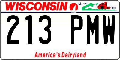 WI license plate 213PMW