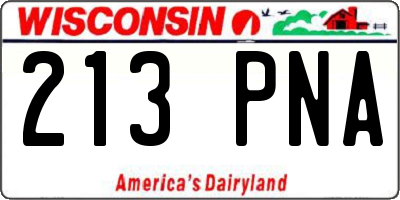WI license plate 213PNA