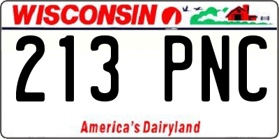 WI license plate 213PNC