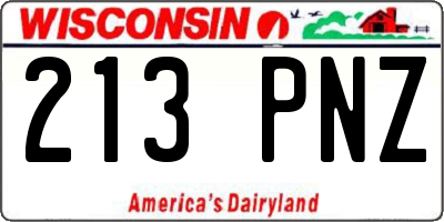 WI license plate 213PNZ