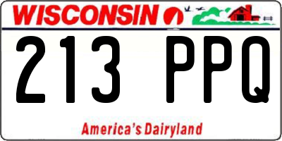 WI license plate 213PPQ