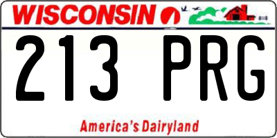 WI license plate 213PRG