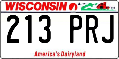 WI license plate 213PRJ