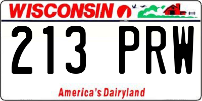 WI license plate 213PRW