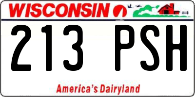 WI license plate 213PSH
