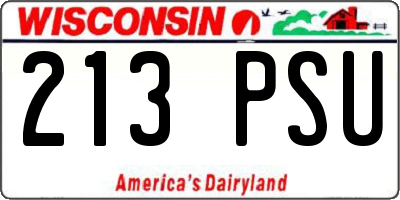 WI license plate 213PSU