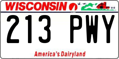WI license plate 213PWY