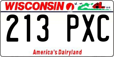 WI license plate 213PXC