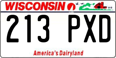 WI license plate 213PXD