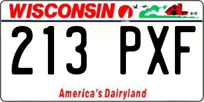 WI license plate 213PXF