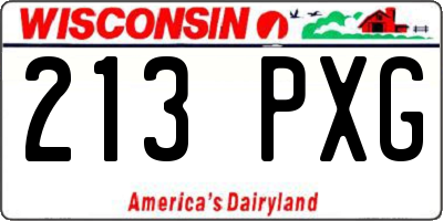 WI license plate 213PXG