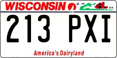 WI license plate 213PXI