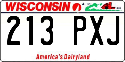 WI license plate 213PXJ