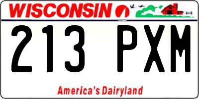 WI license plate 213PXM