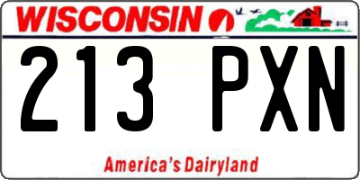 WI license plate 213PXN