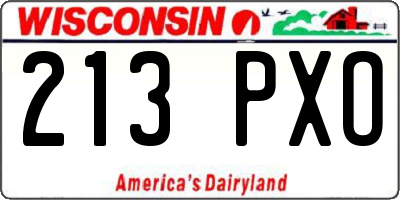WI license plate 213PXO