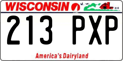 WI license plate 213PXP