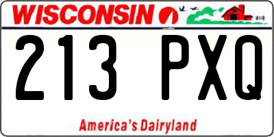 WI license plate 213PXQ