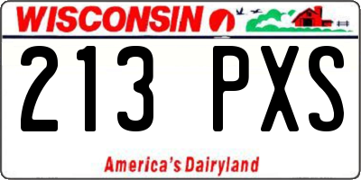 WI license plate 213PXS