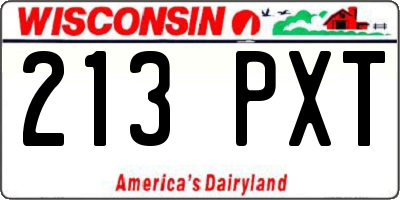 WI license plate 213PXT