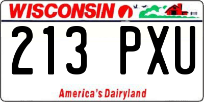 WI license plate 213PXU