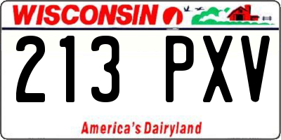 WI license plate 213PXV
