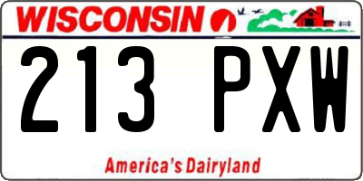 WI license plate 213PXW