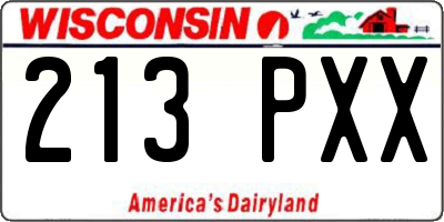 WI license plate 213PXX