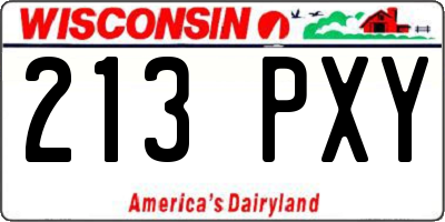 WI license plate 213PXY