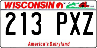 WI license plate 213PXZ