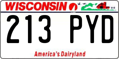WI license plate 213PYD