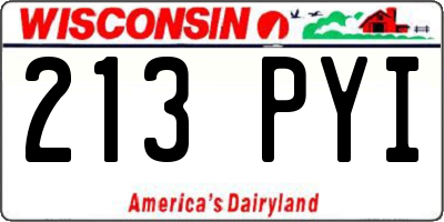 WI license plate 213PYI