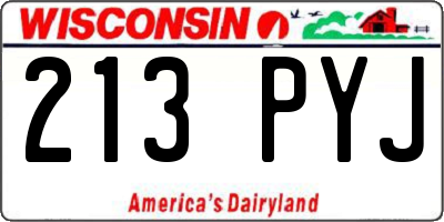 WI license plate 213PYJ