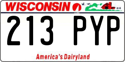 WI license plate 213PYP