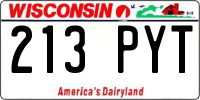WI license plate 213PYT