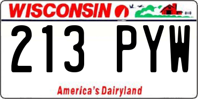WI license plate 213PYW