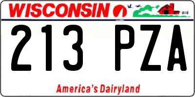 WI license plate 213PZA