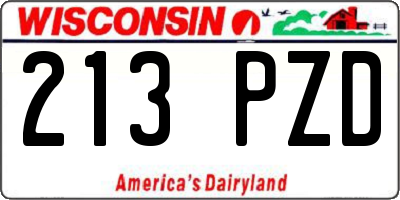 WI license plate 213PZD