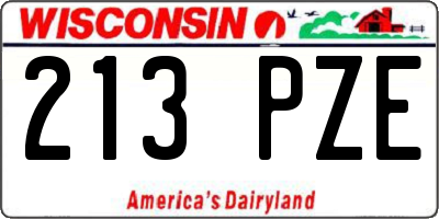 WI license plate 213PZE