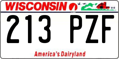 WI license plate 213PZF
