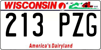WI license plate 213PZG