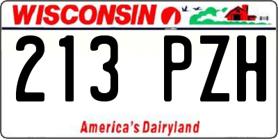 WI license plate 213PZH
