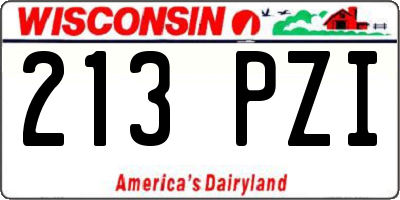 WI license plate 213PZI