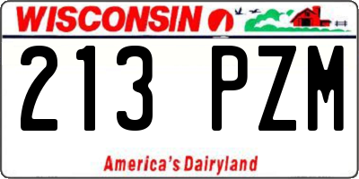 WI license plate 213PZM