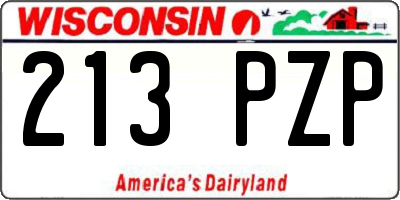 WI license plate 213PZP