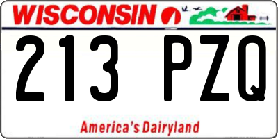 WI license plate 213PZQ