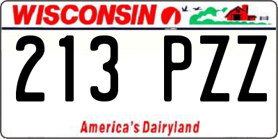 WI license plate 213PZZ