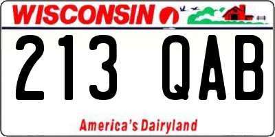 WI license plate 213QAB