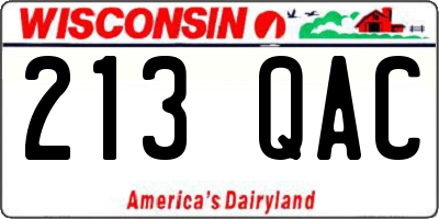 WI license plate 213QAC