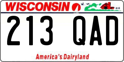 WI license plate 213QAD